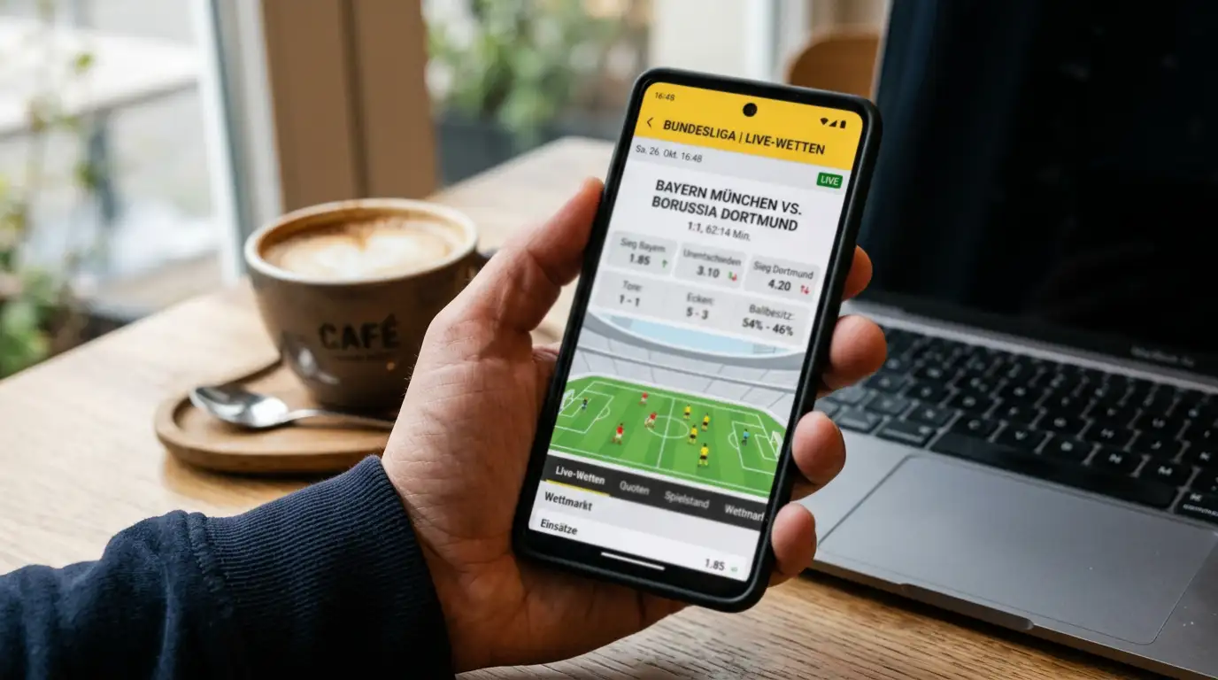 Bundesliga Livewetten App — Mobile In-Play-Wetten auf dem Smartphone mit Live-Statistiken