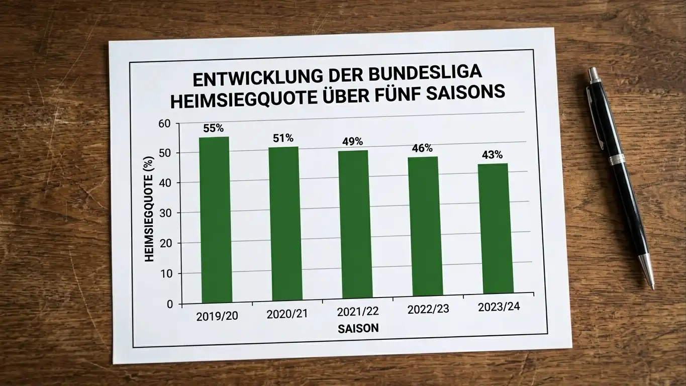 Heimvorteil Bundesliga Statistik 2025/26 — Heimsiegquote auf 43% gefallen, Auswärtssiege im Aufwind